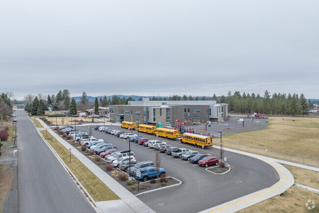Creekside Elementary sits next a large football stadium.