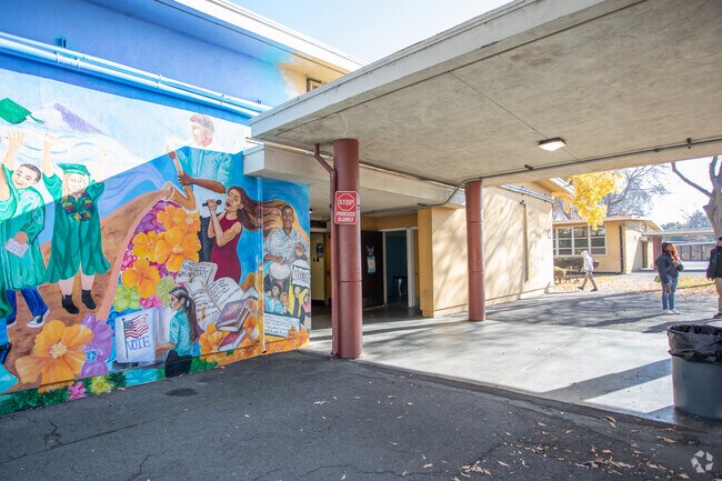 Brenkwitz High School has some cool art on the walls for students to enjoy.