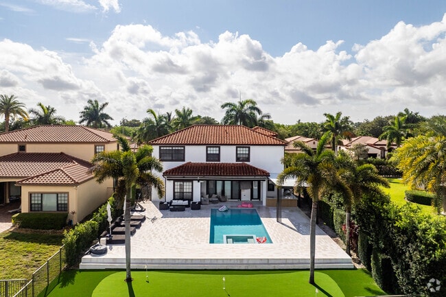 Mediterranean and Spanish eclectic homes line the streets of the Monterra neighborhood.