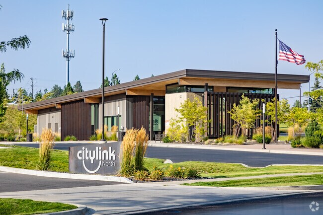 Save some gas and carpool at the Citylink public transport station in Spokane River District.