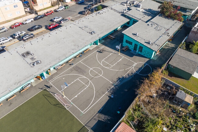 Urban Promise Academy has a basketball court in Oakland.