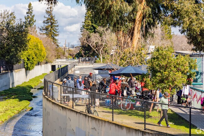 Mitchell Park offers pickleball courts, a fun playground, and natural creek views.