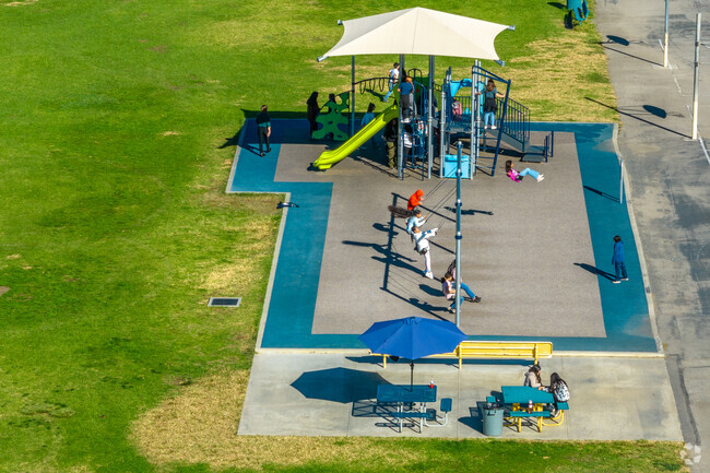 The playground at Crestmore Elementary is so enticing that your kids will not want to leave.