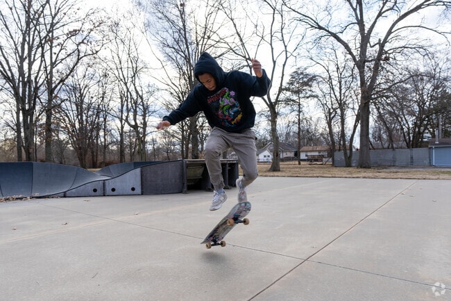 Kick flip and grind your way to the skate park in Larimore Park near Black Jack.