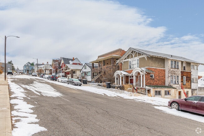 Homes in Uptown Butte can commonly be found along somewhat steep hills such as this one.