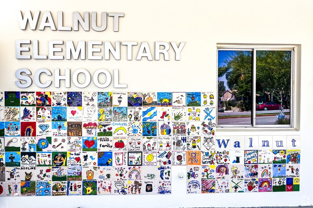 The tile Mosaic of La Habra's Walnut Elementary Wildcats is full of color and vibrancy.