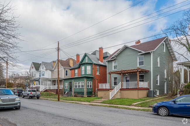 A row of older homes in the West End of Fairmont.