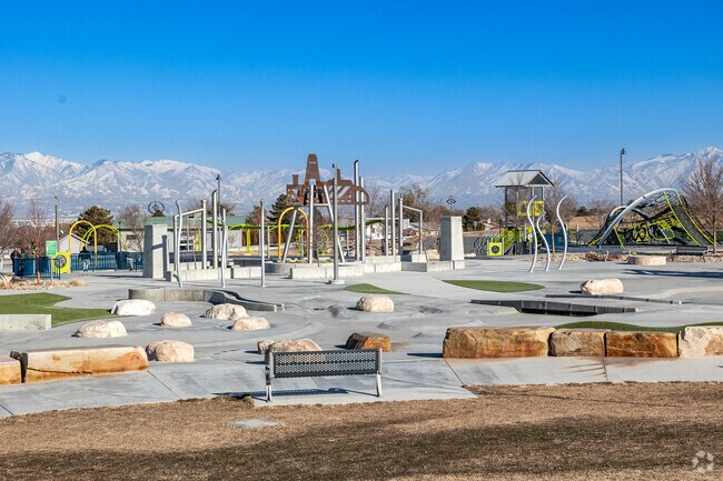 Magna residents enjoy green space and play areas at Magna Regional Park.