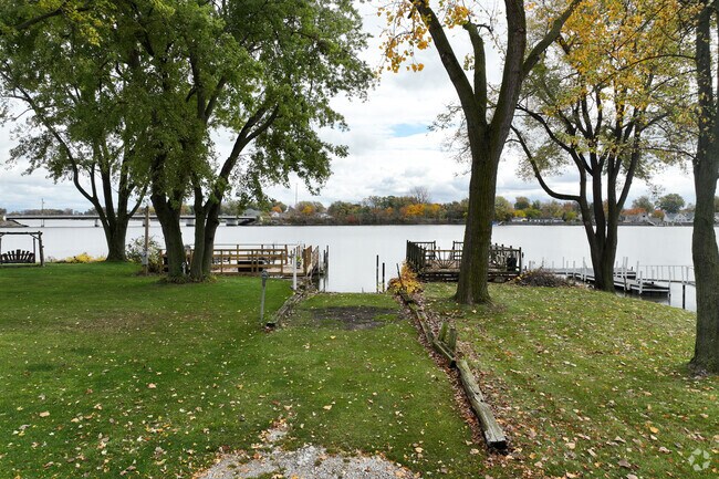 Docks line the river in Shoreland located in Toledo.