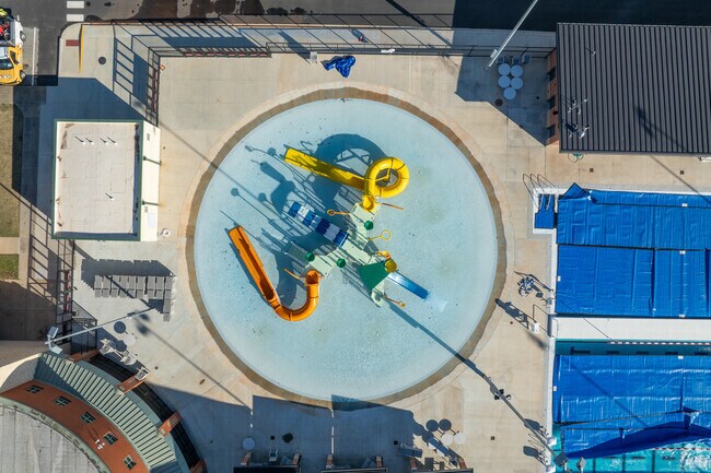 Let kids play in the splash pad at the Opelika Sportsplex and Aquatics.