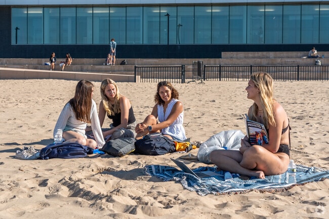 The beaches in Evanston are a perfect place for students to study or hang out on a warm day.