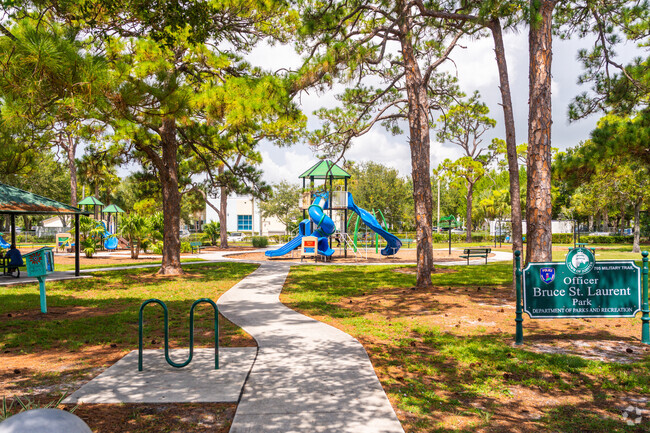 Officer Bruce Laurent park offers a playground, covered bbq picnic areas and a green space.