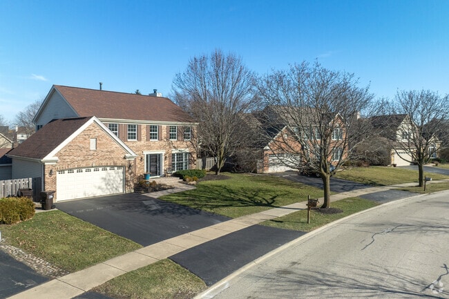 Homes are organized into subdivisions in Kildeer. with a variety of home styles