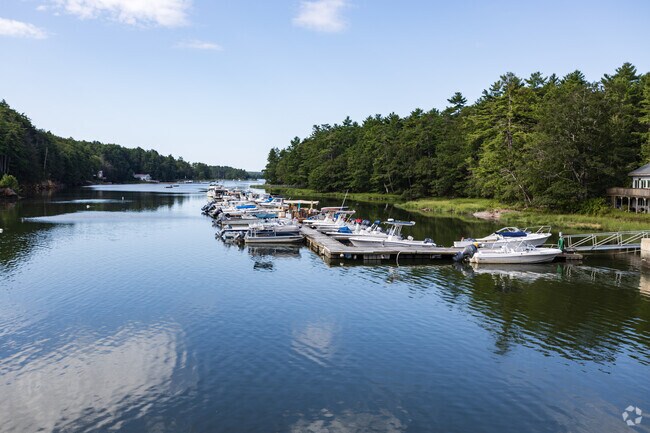 Boats are frequently tethered to the shore in West Bath.
