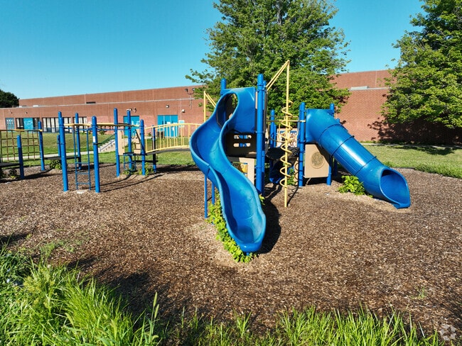 Achievement First Hartford Academy, in Upper Albany, has a colorful playground for students.