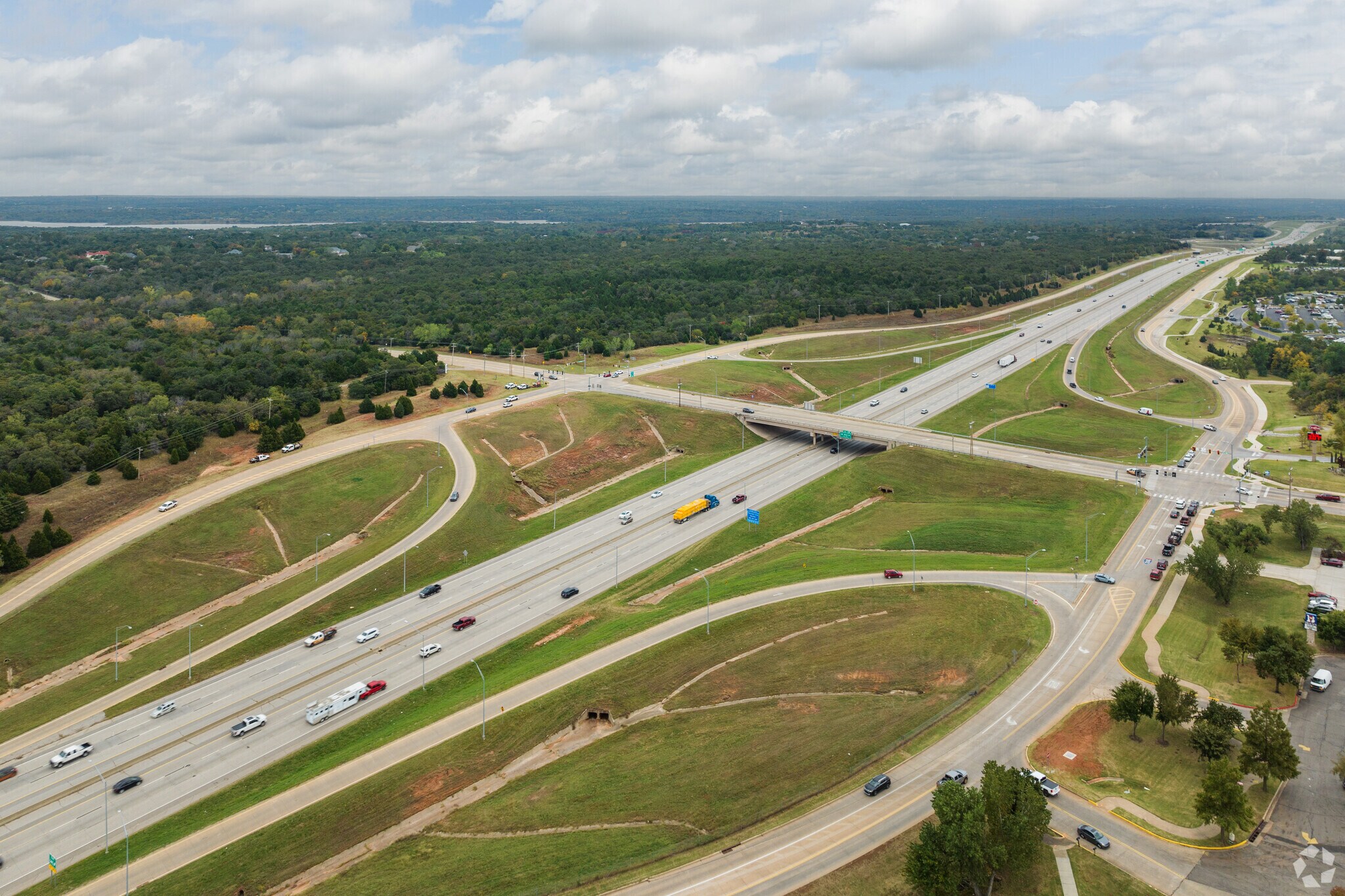 I-35 connects Chisholm residents with the rest of the Oklahoma City metropolitan area.