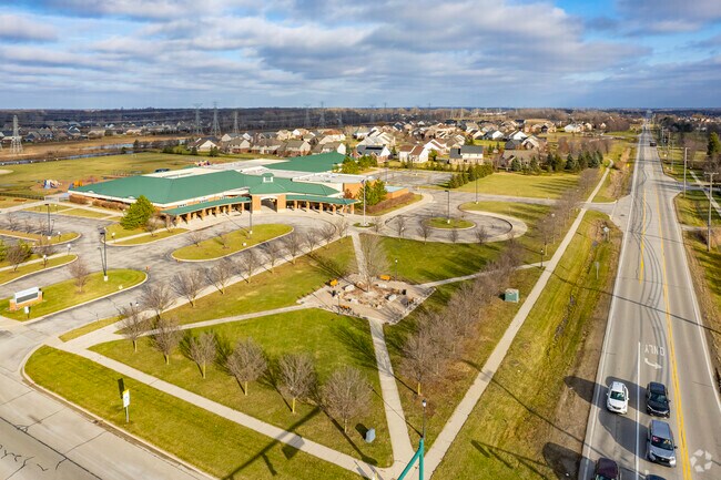 Aerial view of Workman Elementary School.