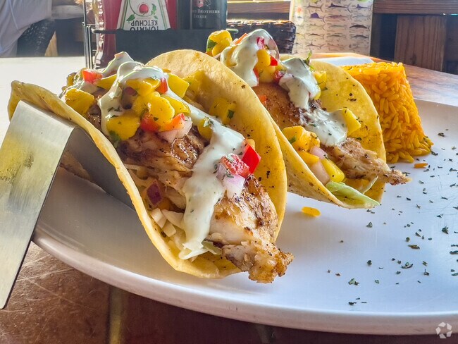 Enjoy some delicious fish tacos from Waters Edge in South Beach.