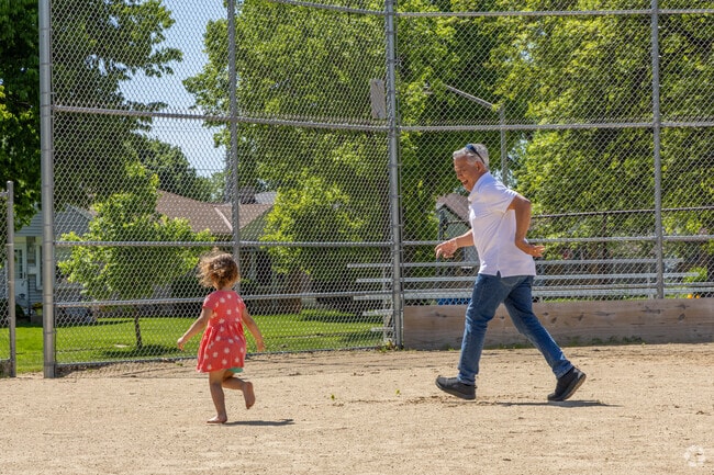 Family fun in the sand at Arnold Klentz Park.