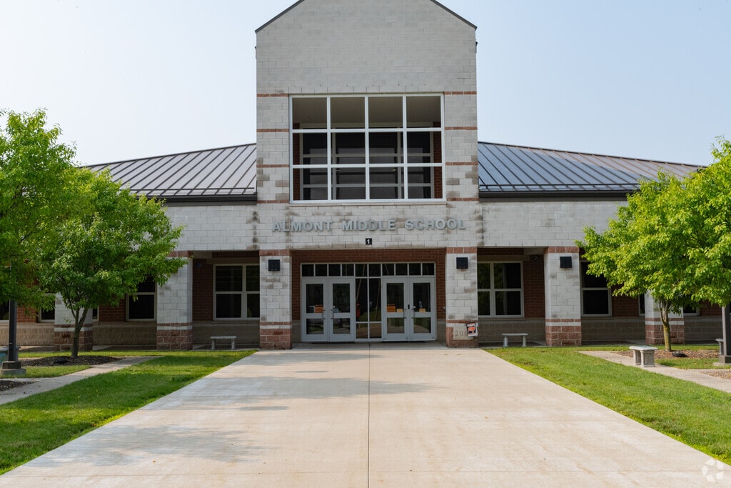 Almont Middle School entrance in Lapeer County.
