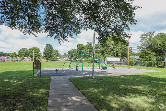 During the hot summer months, the playground at Norvell Park is partially shaded in the morning.