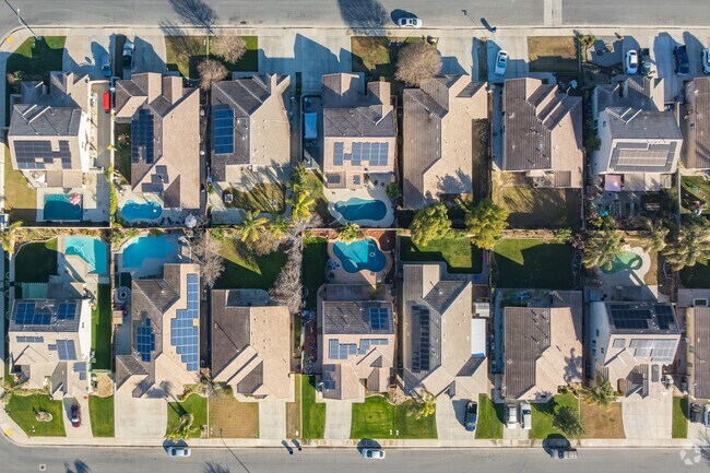 Most of the homes in Fox Run have room enough for a refreshing personal pool.