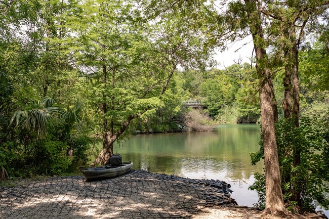 Residents love coming down to the Colorado River for kayaking in West Lake Hills, TX.