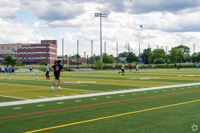 Mattano Park has a very large sports field that high schoolers frequent after school.
