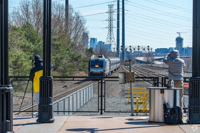 Enthusiasts in Secaucus can watch the trains go by with easy access to the platforms.