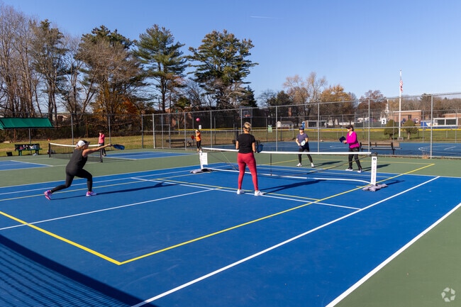 Residents enjoy a game of pickleball in Hampton.