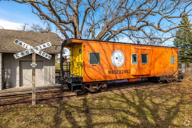 The still-present railroad running through Clive is an important part of the city's history.