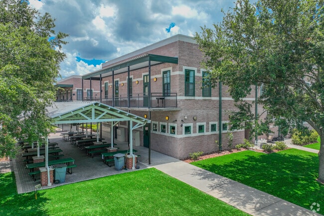 Academy Prep Center of Tampa represents nearby architectural elements of the Ybor City area.