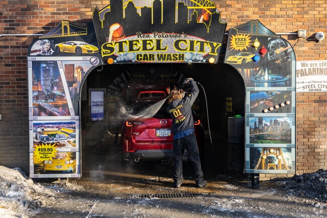 Palarino's Steel City Car Wash is a clean and colorful place to visit in North Huntingdon.