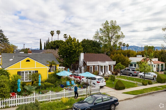 Cute single family homes with white picket fences Studio City.
