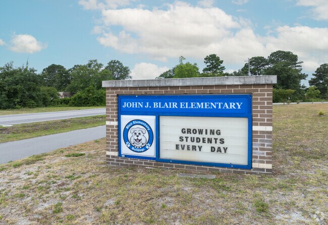 The sign board at John J. Blair Elementary School keeps parents up to date.