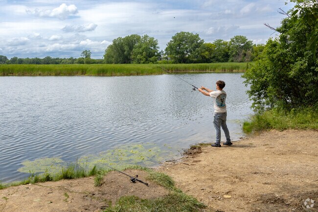 Pedersen Park on Lake Tranquility offers great fishing opportunities for Heron Harbor locals.