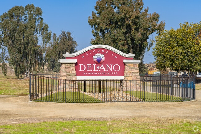 Visitors to East Delano are greeted by a large welcome sign along Highway 99.