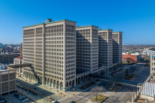 Art Deco gem, New Center One features shops, services and banks in new Center.