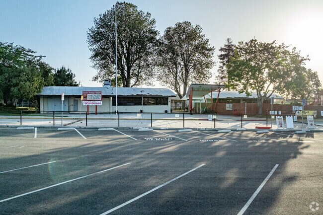 The parking lot and front of Scott Avenue Elementary School in Whittier.
