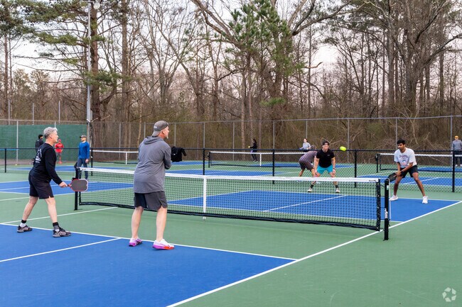 The relatively new pickleball courts at Southside Park are extremely popular.