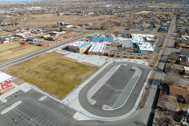 The Spartan Learning Academy has a large grass field for students to enjoy.