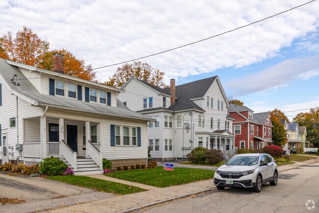Rows of colonial revival style homes are common in North End Nashua, NH.