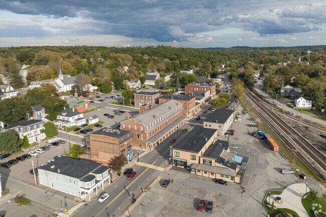 This is an aerial view of the Ayer town center.