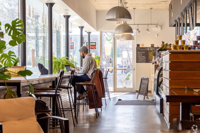 Almendro Cafe is a favorite among Oakland residents for craft coffee and a quiet workspace.