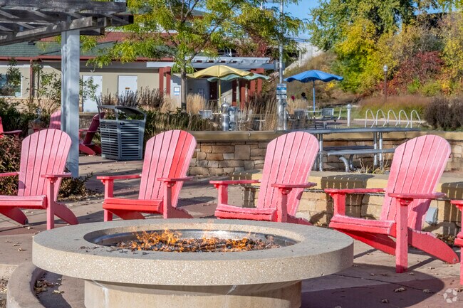 You can warm yourself up near the gas fire by at Riverlife Park in Wausau.
