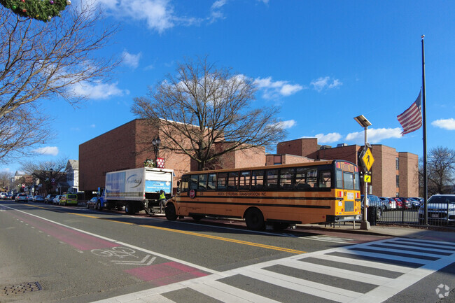 Sumner G. Whittier School has busses to take children to and from their neighborhoods.
