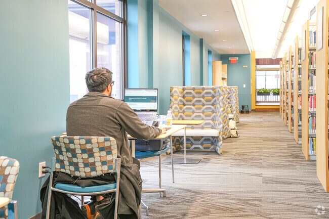 The local public library in Warrenville is perfect for studying and catching up on a new book.