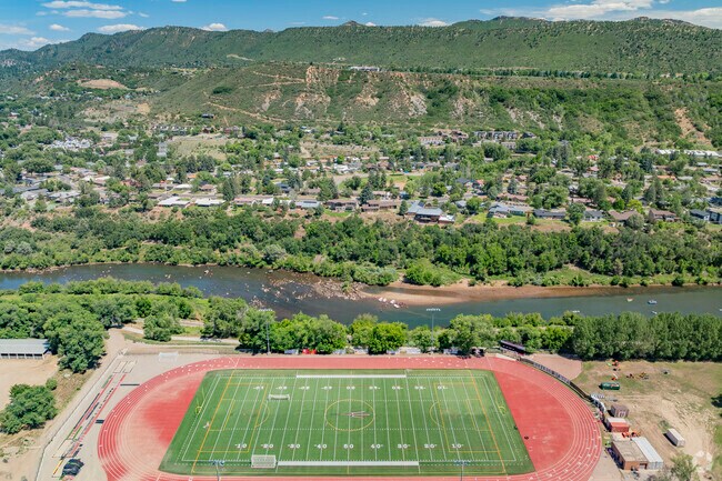 Durango High School sits right against the Animas River.