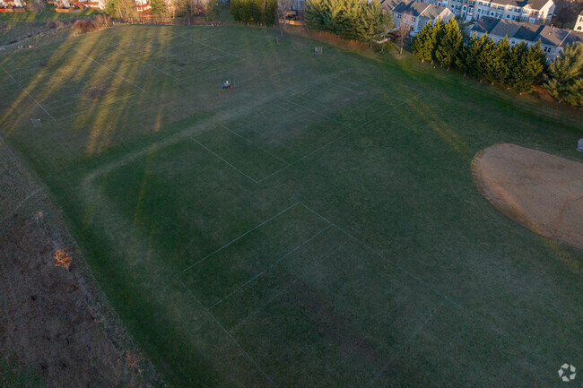 There are several fields and a baseball diamond at Hollifield Station Elementary.