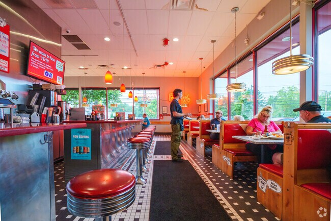 Grab a booth or sit at the diner inside the Red Arrow Diner of East Concord.